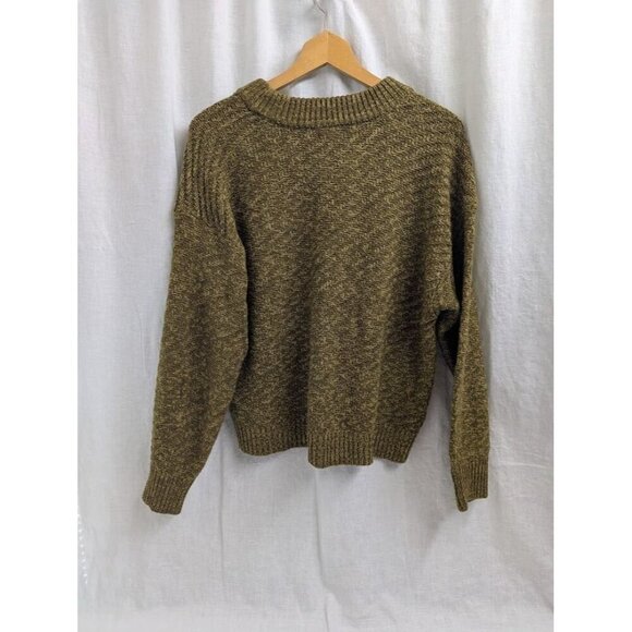 Universal Thread women's XL two tone green knitted sweater, crew neck winter F12 - Picture 4 of 8
